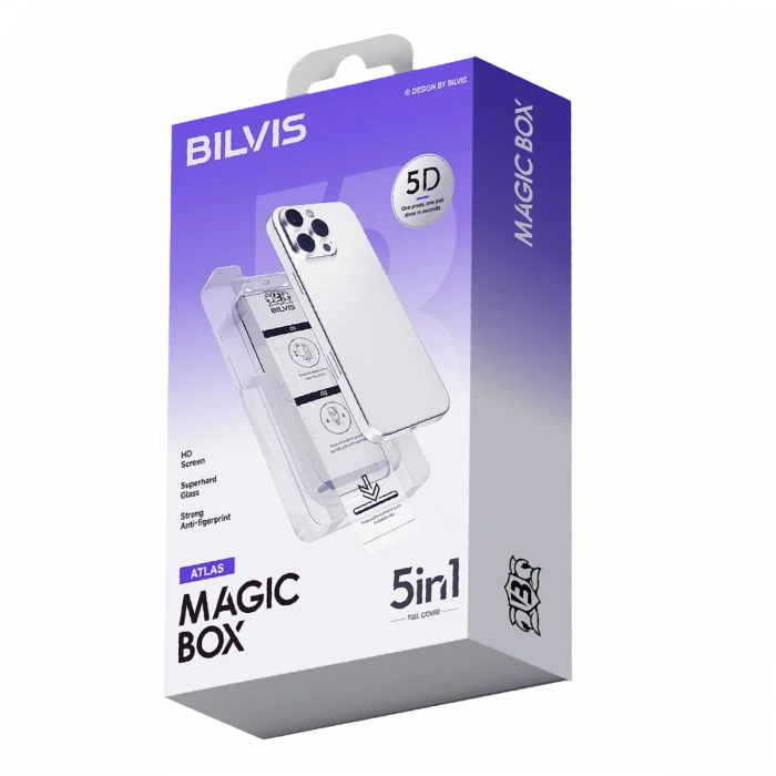 Joy Tekno Apple iPhone 17 Air Bilvis 5in1 3D Magic Cam Ekran Koruyucu - Siyah