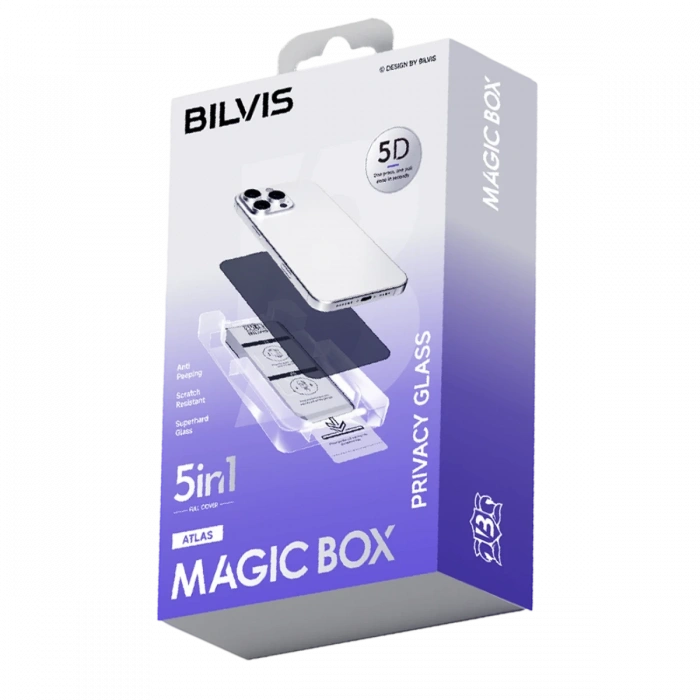 Joy Tekno Apple iPhone 17 Air Bilvis 5in1 5D Magic Hayalet Cam Ekran Koruyucu - Siyah