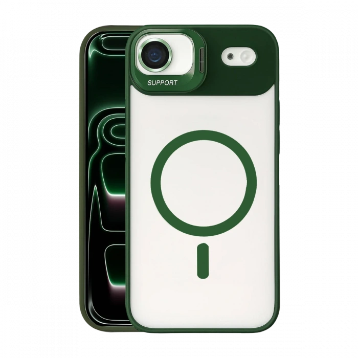 Joy Tekno Apple iPhone 17 Air Remim Lensli Magsafe Standlı Kapak