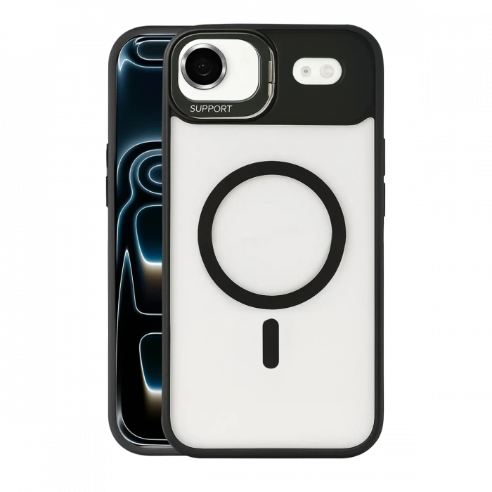 Joy Tekno Apple iPhone 17 Air Remim Lensli Magsafe Standlı Kapak