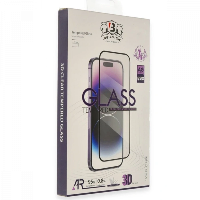 Joy Tekno Apple iPhone 17 Pro Max Bilvis 3D Cam Ekran Koruyucu - Siyah