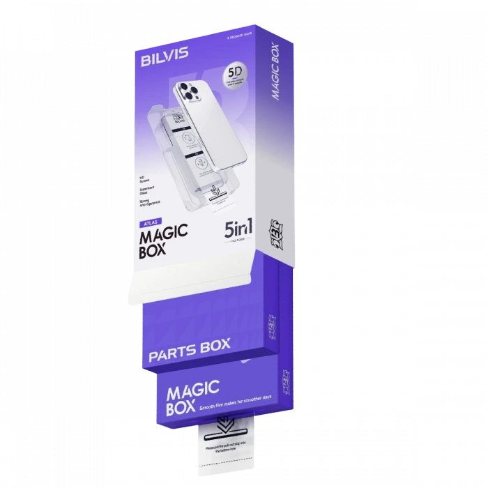 Joy Tekno Apple iPhone 17 Pro Max Bilvis 5in1 3D Magic Cam Ekran Koruyucu - Siyah