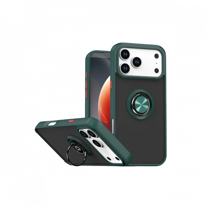 Apple iPhone 17 Pro Max Montreal Yüzüklü Silikon Kapak