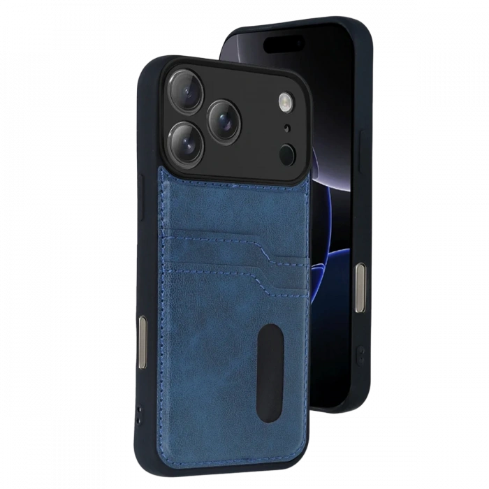 Joy Tekno Apple iPhone 17 Pro Max Sara Kartvizitli Deri Kılıf