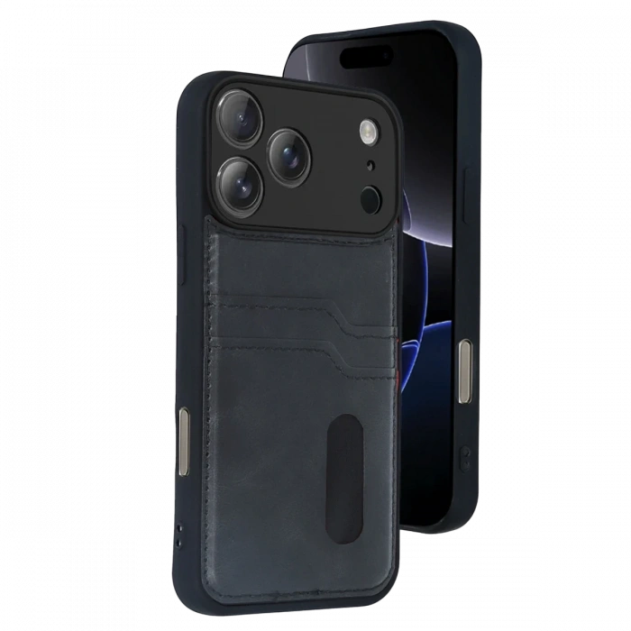 Joy Tekno Apple iPhone 17 Pro Max Sara Kartvizitli Deri Kılıf