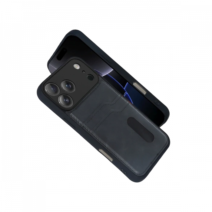 Joy Tekno Apple iPhone 17 Pro Max Sara Kartvizitli Deri Kılıf