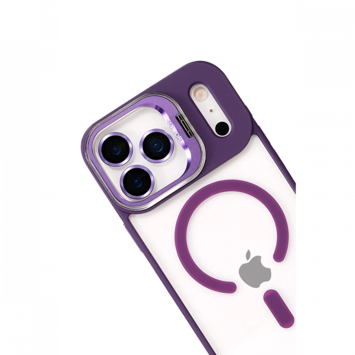 Joy Tekno Apple iPhone 17 Pro Remim Lensli Magsafe Standlı Kapak