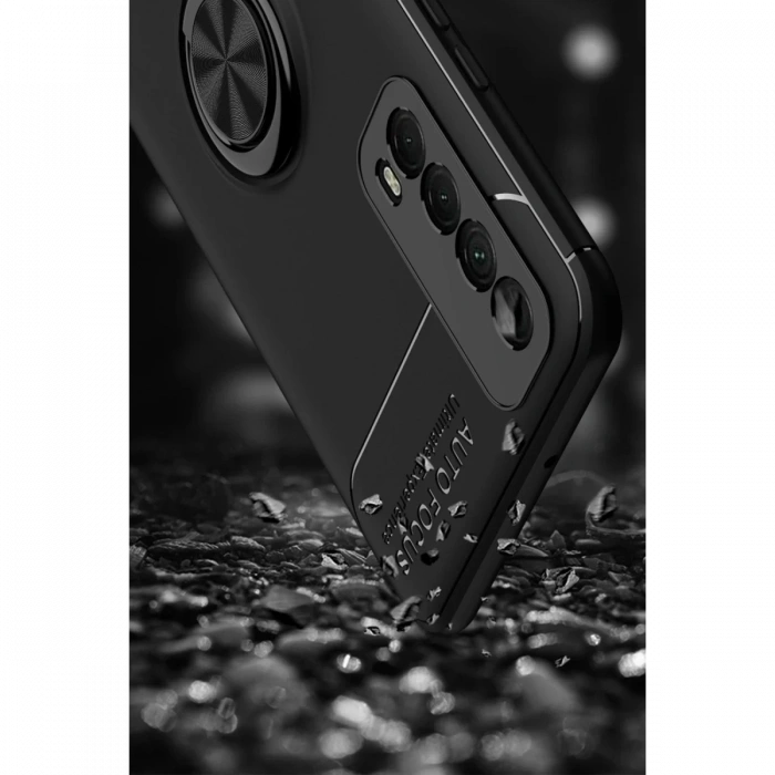 Joy Tekno Huawei P Smart 2021 Kılıf Range Yüzüklü Silikon - Siyah-Gold