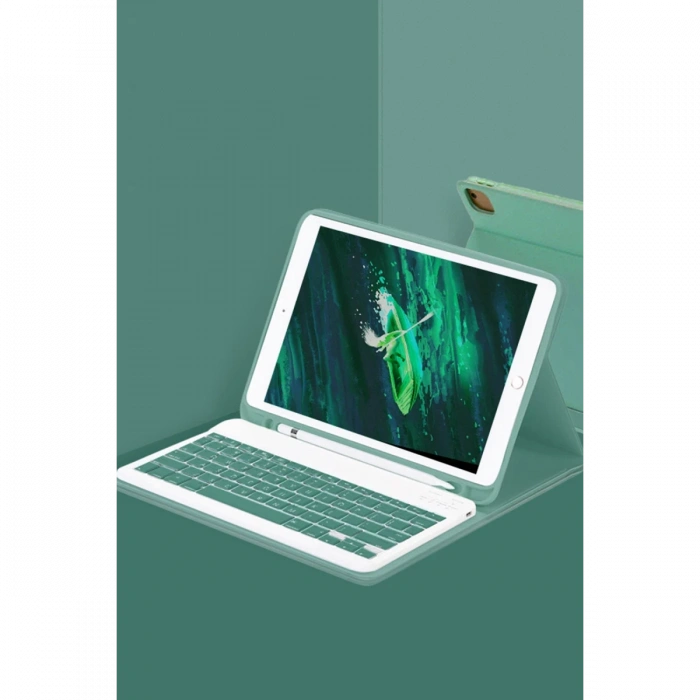 iPad 10.2 (9.nesil) Kılıf KC01 Smart Klavyeli Tablet Kılıfı