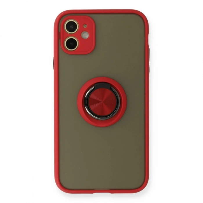 iPhone 11 Kılıf Montreal Yüzüklü Silikon Kapak