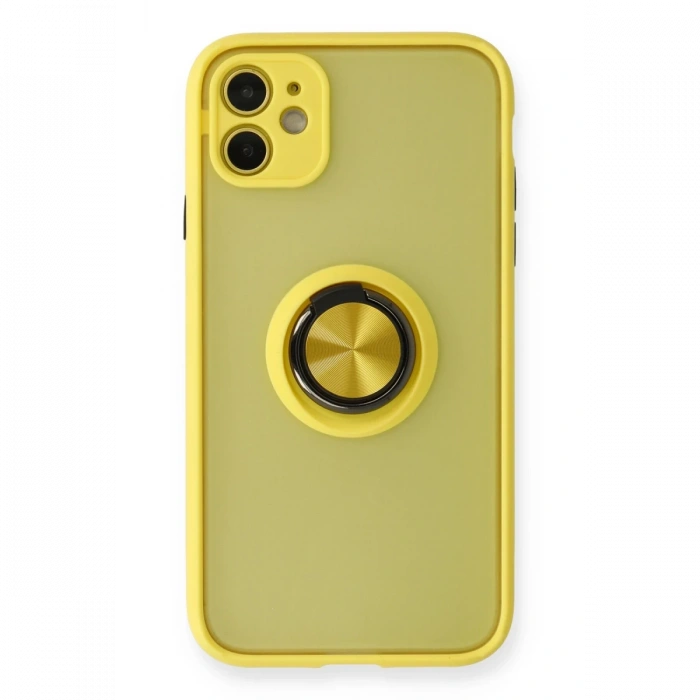 iPhone 11 Kılıf Montreal Yüzüklü Silikon Kapak