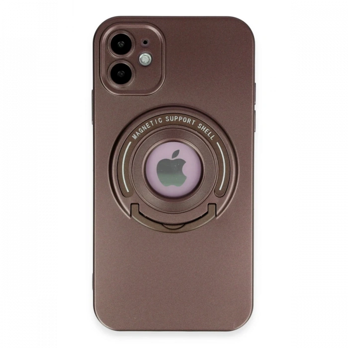 Joy Tekno iPhone 12 Kılıf Lukka Magneticsafe Kapak - Kahverengi