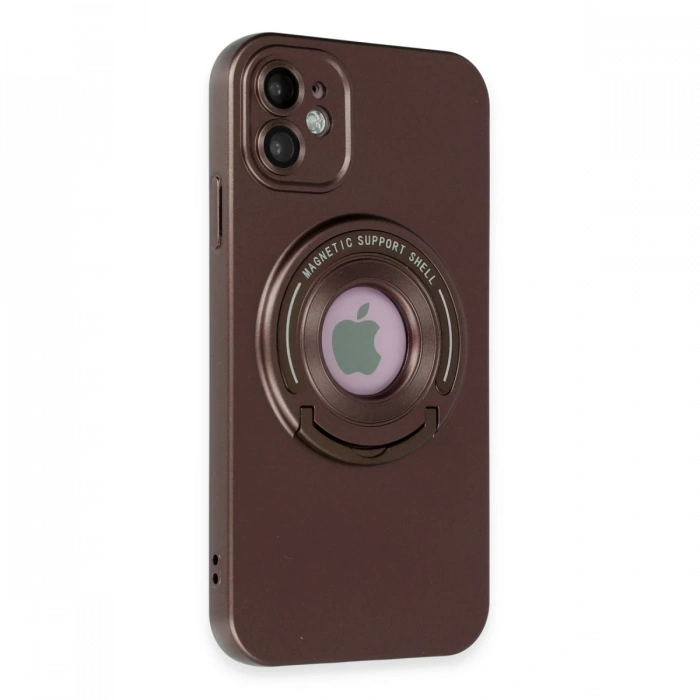Joy Tekno iPhone 12 Kılıf Lukka Magneticsafe Kapak - Kahverengi