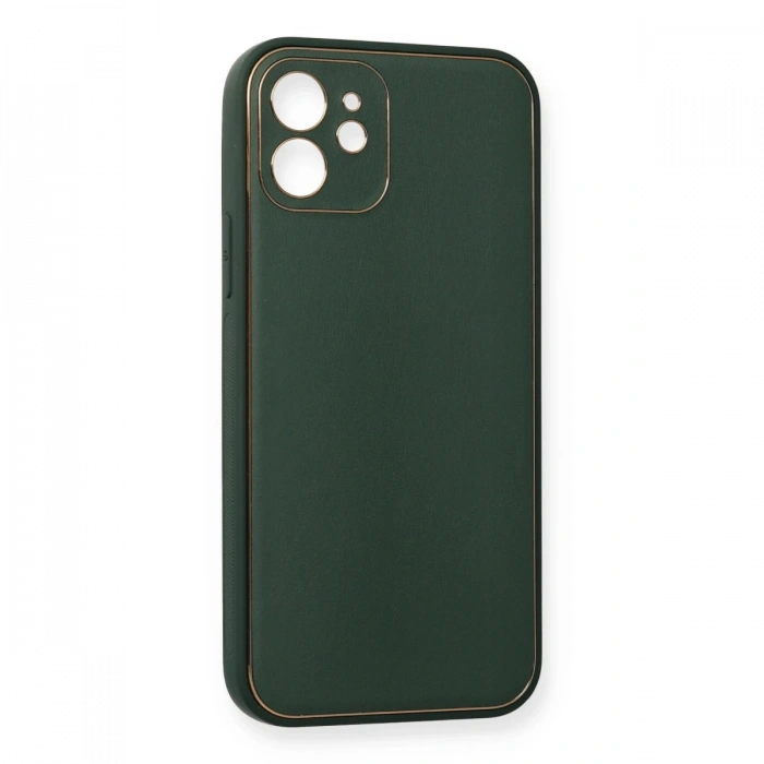 Joy Tekno iPhone 12 Mini Kılıf Coco Deri Silikon Kapak