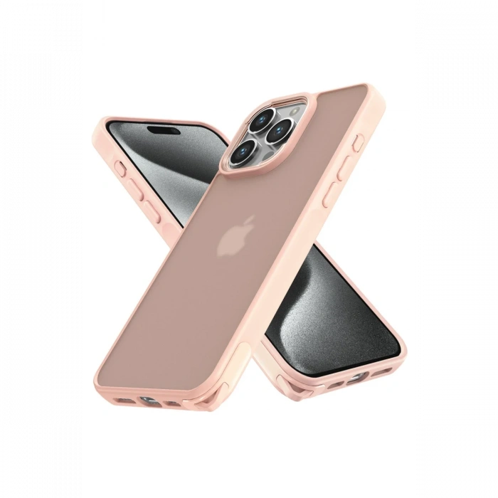 iPhone 12 Pro Max Kılıf Elegant Kapak - Pudra