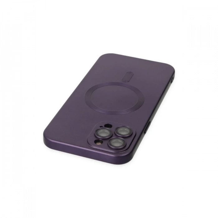 iPhone 12 Pro Max Kılıf Moshi Lens Magneticsafe Silikon - Mor