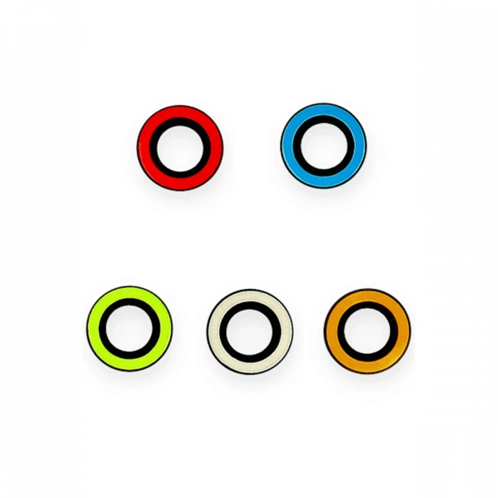 iPhone 13 Neon Fosforlu Kamera Lens - Turuncu