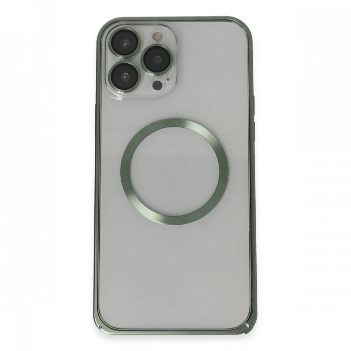 Joy Tekno iPhone 13 Pro Max Kılıf Metal Bumper Magneticsafe Kapak