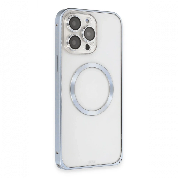 Joy Tekno iPhone 13 Pro Max Kılıf Metal Bumper Magneticsafe Kapak