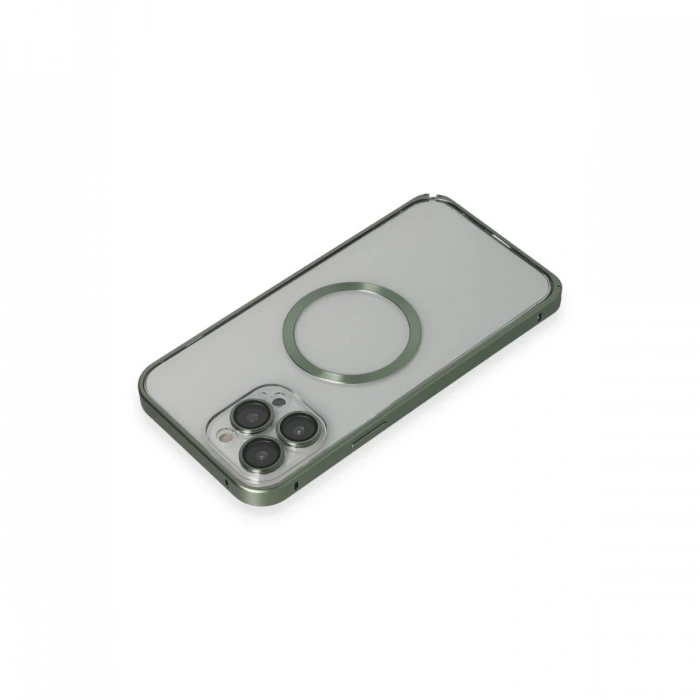 Joy Tekno iPhone 13 Pro Max Kılıf Metal Bumper Magneticsafe Kapak