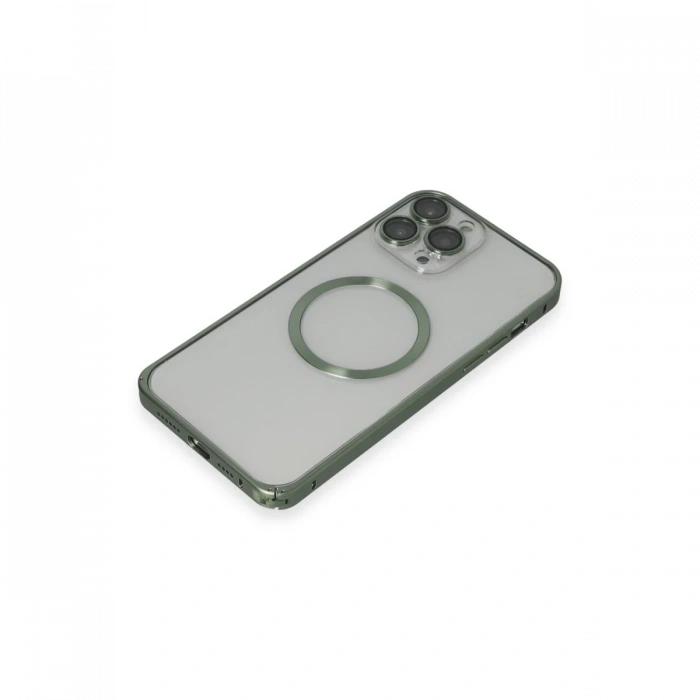 Joy Tekno iPhone 13 Pro Max Kılıf Metal Bumper Magneticsafe Kapak