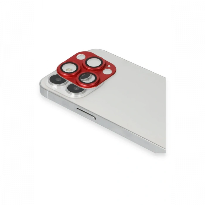 iPhone 13 Pro Max Pers Alüminyum Kamera Lens - Kırmızı