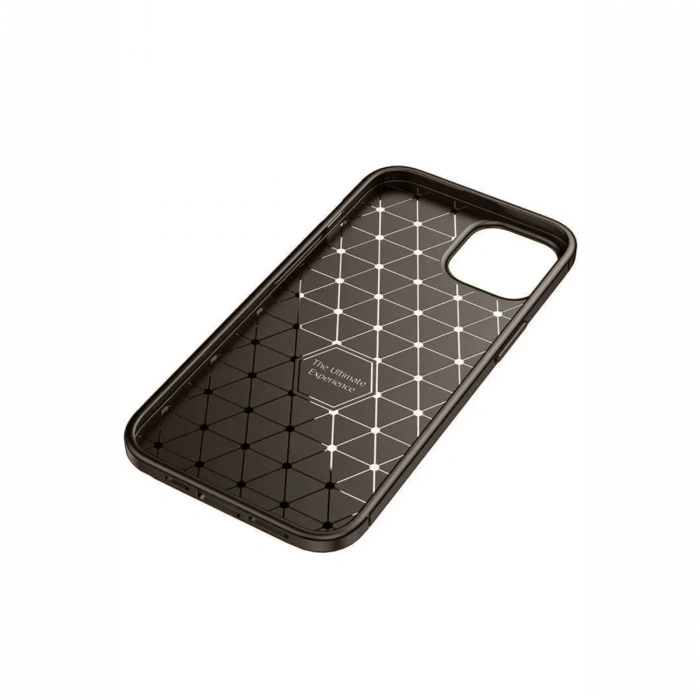 iPhone 14 Kılıf Auto Focus Karbon Kapak - Kahverengi