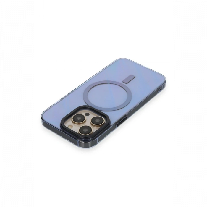 iPhone 14 Pro Kılıf Anka PC Magneticsafe Sert Metal Kapak - Sierra Blue
