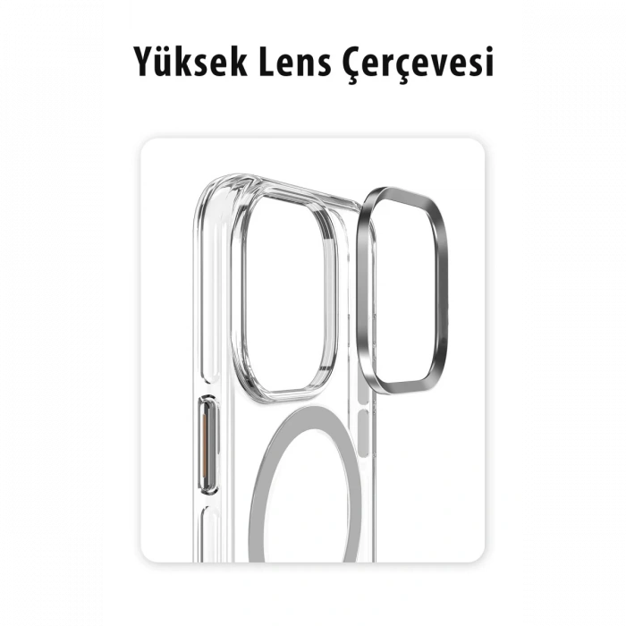 Joy Tekno iPhone 14 Pro Kılıf Crystal Magsafe Kapak - Siyah