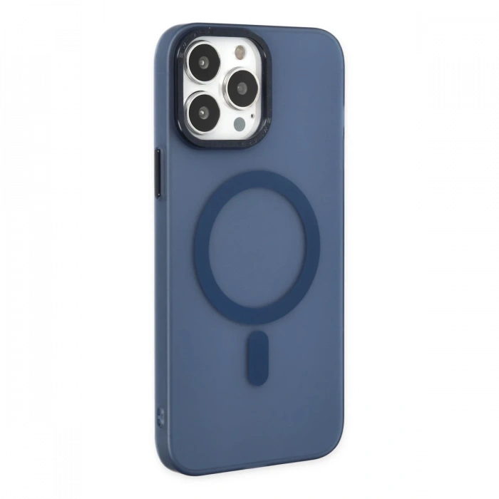 iPhone 14 Pro Kılıf Lodos Magneticsafe Mat Kapak - Mavi