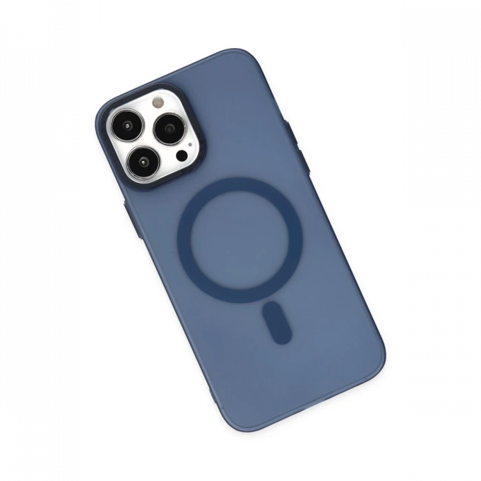 iPhone 14 Pro Kılıf Lodos Magneticsafe Mat Kapak - Mavi