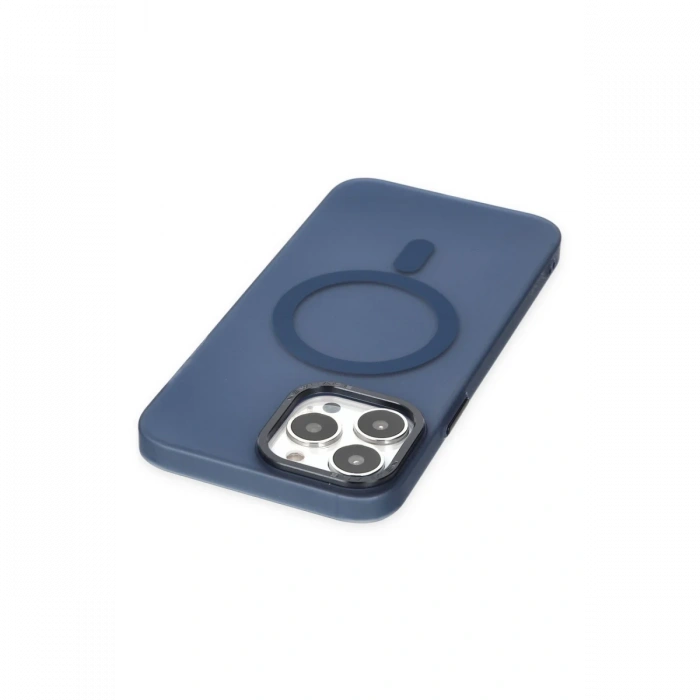 iPhone 14 Pro Kılıf Lodos Magneticsafe Mat Kapak - Mavi