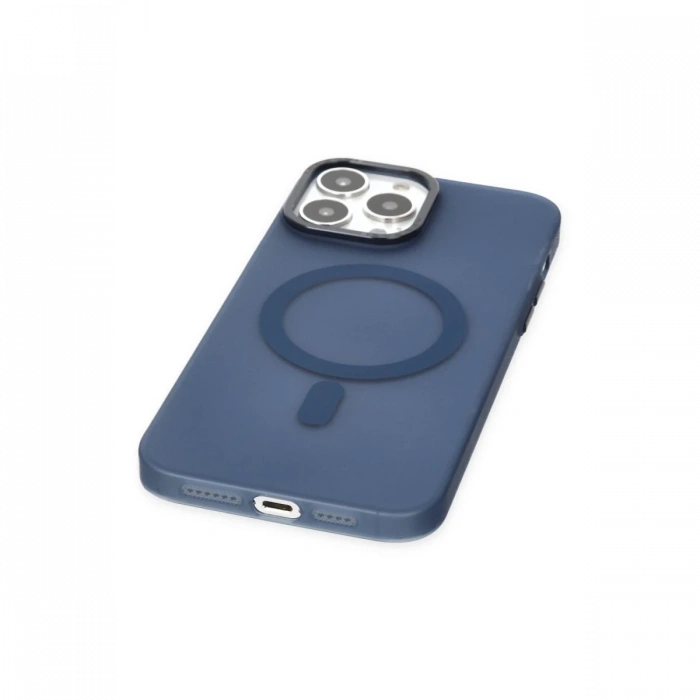 iPhone 14 Pro Kılıf Lodos Magneticsafe Mat Kapak - Mavi