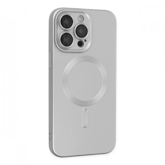 iPhone 14 Pro Kılıf Moshi Lens Magneticsafe Silikon - Gümüş