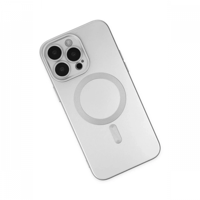 iPhone 14 Pro Kılıf Moshi Lens Magneticsafe Silikon - Gümüş