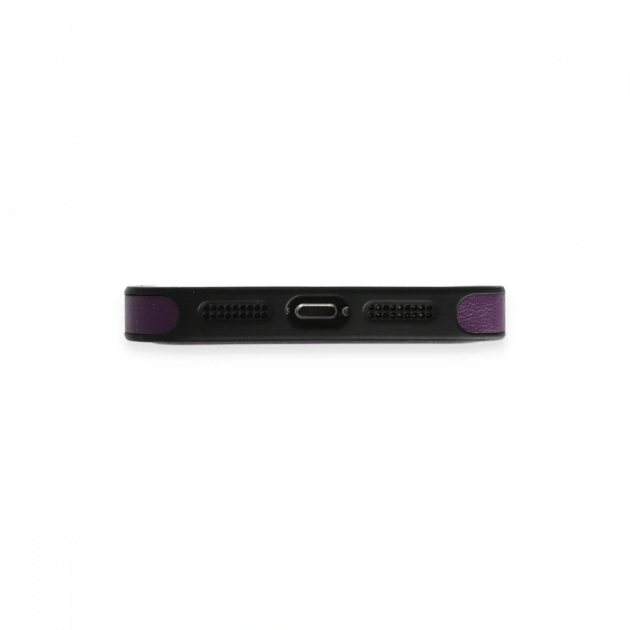 Joy Tekno iPhone 14 Pro Kılıf Ozzi Magsafe Deri Kapak - Derin Mor