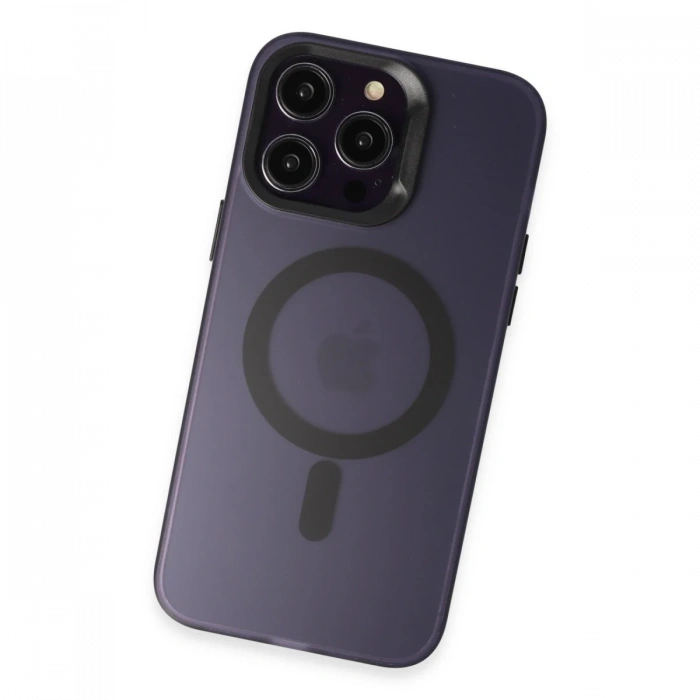 Joy Tekno iPhone 14 Pro Max Kılıf Mateks Magsafe Kapak - Derin Mor
