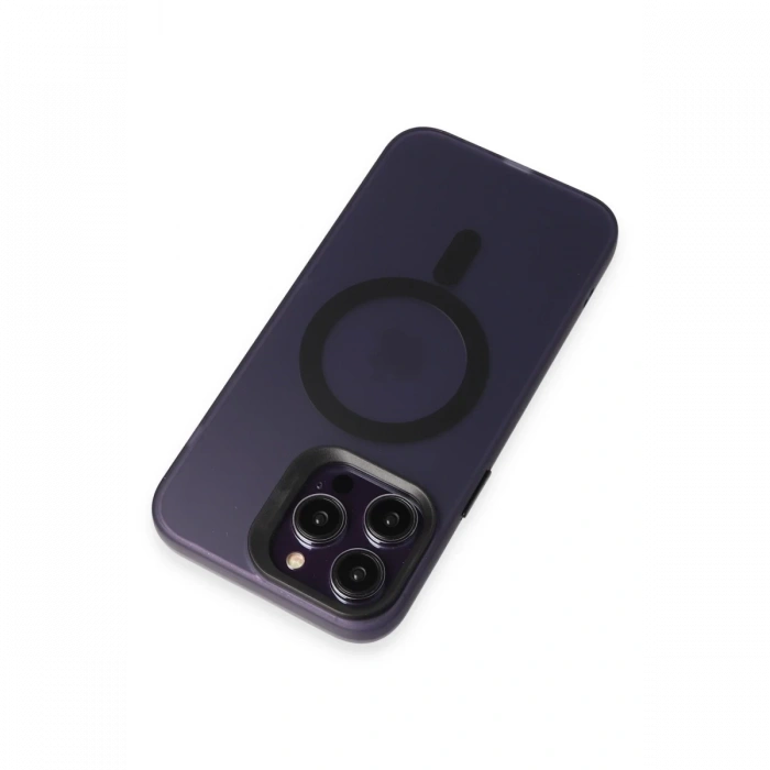 Joy Tekno iPhone 14 Pro Max Kılıf Mateks Magsafe Kapak - Derin Mor