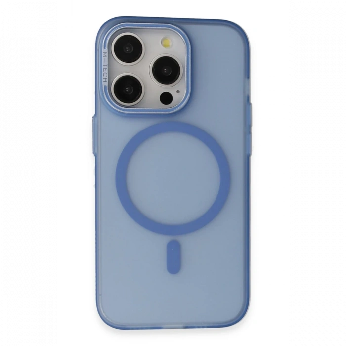 Joy Tekno iPhone 15 Pro Frost Standlı Magsafe Kapak - Sierra Blue