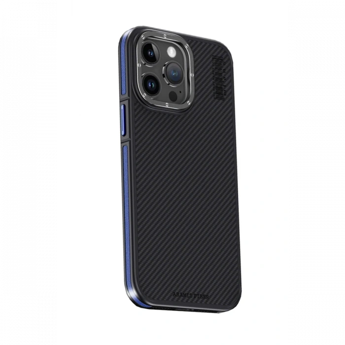 Joy Tekno iPhone 15 Pro Kılıf Aramid 600D Kevlar Karbon Fiber Magsafe Kapak