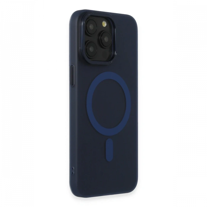 iPhone 15 Pro Kılıf Lodos Magneticsafe Mat Kapak - Mavi