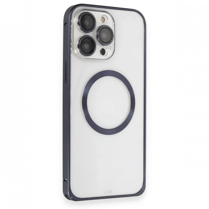 iPhone 15 Pro Kılıf Metal Bumper Magneticsafe Kapak