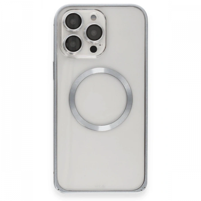 iPhone 15 Pro Kılıf Metal Bumper Magneticsafe Kapak