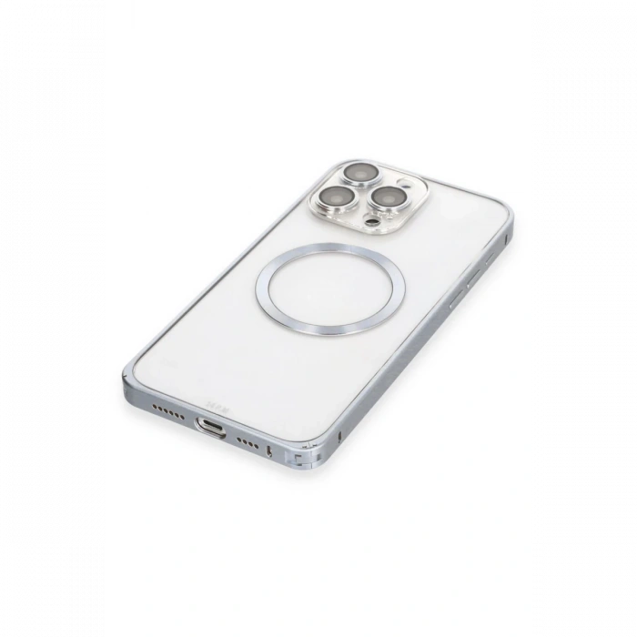 Joy Tekno iPhone 15 Pro Kılıf Metal Bumper Magneticsafe Kapak