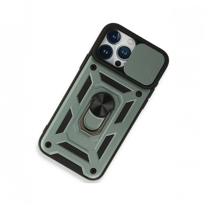 iPhone 15 Pro Kılıf Pars Lens Yüzüklü Silikon