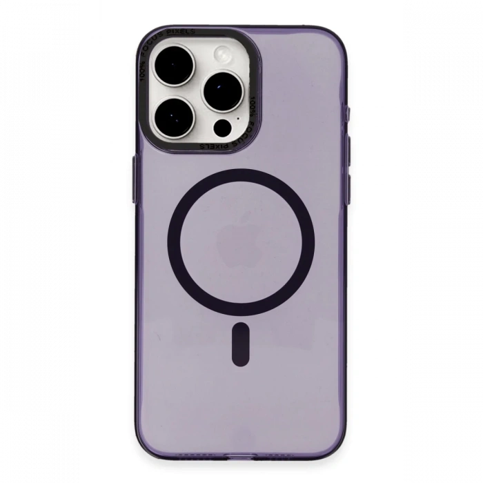 Joy Tekno iPhone 15 Pro Max Kılıf Anka PC Magneticsafe Sert Metal Kapak