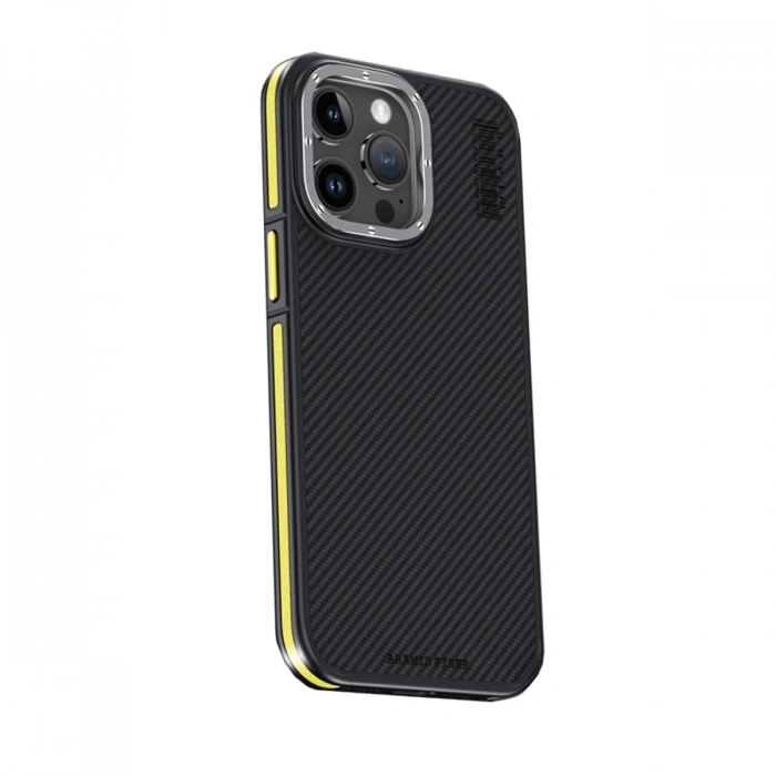 Joy Tekno iPhone 15 Pro Max Kılıf Aramid 600D Kevlar Karbon Fiber Magsafe Kapak