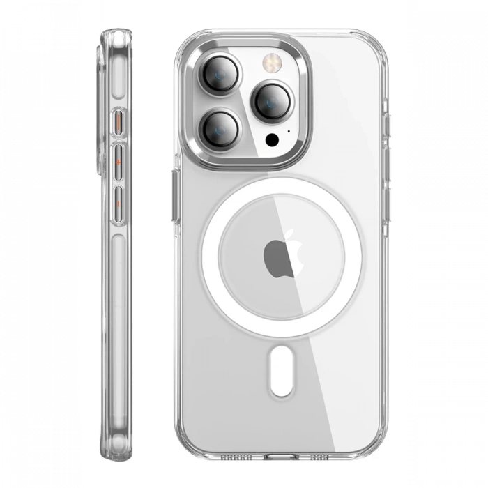 Joy Tekno iPhone 15 Pro Max Kılıf Crystal Magsafe Kapak - Şeffaf