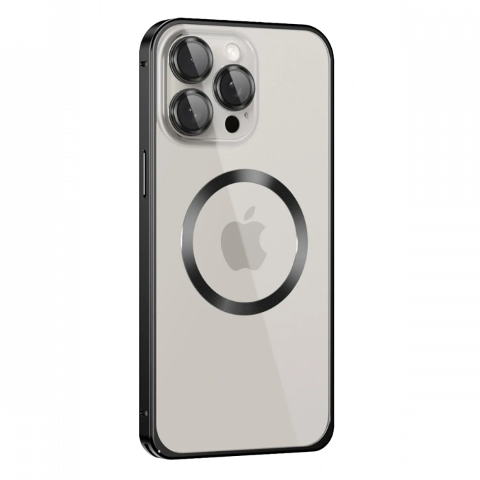 Joy Tekno iPhone 15 Pro Max Kılıf Metal Bumper Magneticsafe Kapak