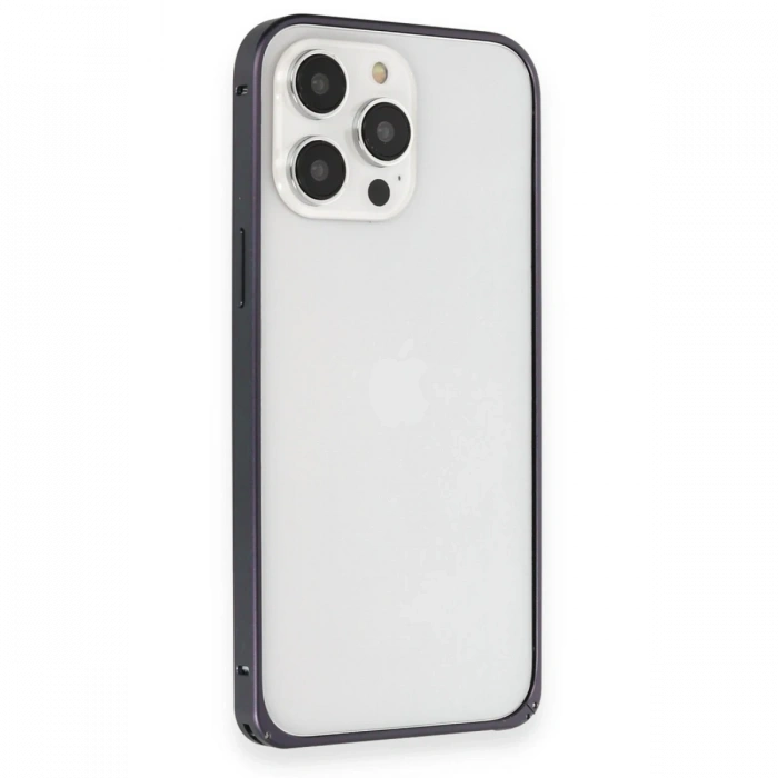 Joy Tekno iPhone 15 Pro Max Kılıf Metal Bumper Magneticsafe Kapak